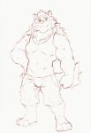  absurd_res anthro barrel_(live-a-hero) biceps bottomwear canid canine canis clothing heylaw21 hi_res live-a-hero male mammal muscular muscular_male pecs shirt shorts sketch tank_top topwear wolf 