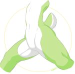  ambiguous_gender anthro featureless_crotch green_body halfbody halo nautile nude simple_background solo unknown_species white_body wide_hips 