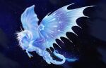  2021 ambiguous_gender digital_media_(artwork) dragon feral fur furred_dragon hair hi_res horn isvoc membrane_(anatomy) membranous_wings solo wings 