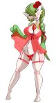  absurd_res beauty_mark braided_hair brown_eyes clothing cross cross_necklace female gardevoir green_hair hair hi_res humanoid inkrait jewelry lingerie mole_(marking) necklace nintendo pok&eacute;mon pok&eacute;mon_(species) rosary soledad_(atomic417) solo video_games 