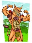  3:4 abs absurd_res activision anthro armpit_hair body_hair bulge clothing crash_bandicoot_(series) dasyuromorph hi_res jockstrap lobo_serchwolf male mammal marsupial muscular muscular_male pubes solo thylacine tiny_tiger underwear video_games 