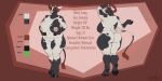  2:1 anthro big_breasts big_butt bovid bovine breasts brown_hair butt cattle cloven_hooves english_text female fur genitals greasymojo green_eyes hair hooves huge_breasts mammal model_sheet nipples nude overweight overweight_female pussy solo tail_tuft text tuft white_body white_fur wide_hips 