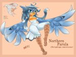  absurd_res anthro avian beak blasticussaturn blue_body blue_feathers feathered_wings feathers female hi_res looking_at_viewer map multicolored_body nipples northern_parula nude one_eye_closed signature simple_background solo tail_feathers talons text wings wink yellow_body yellow_feathers 