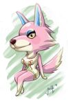  animal_crossing freya_(animal_crossing) pink_fur tundra wolf 