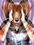  absurd_res anthro benjamin_ratterman canid canine canis collie cross domestic_dog female hand_on_head herding_dog hi_res iridescent jewelry looking_at_viewer mammal necklace pastoral_dog rough_collie sheepdog solo star_eyes 