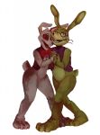  anthro bow_tie dancing duo female five_nights_at_freddy&#039;s five_nights_at_freddy&#039;s:_security_breach glitchtrap hand_holding hi_res lagomorph leporid male mammal rabbit red_sclera ss0v3l teeth tongue vanny_(fnaf) video_games 