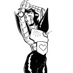  &lt;3 5_fingers absurd_res android arms_above_head athletic athletic_humanoid athletic_male black_and_white black_hair clothed clothing fingers front_view girly glistening hair head_markings hi_res humanoid humanoid_hands inktober leather machine male markings metal_skin metallic_body mettaton mettaton_ex monochrome portrait pose robot robot_humanoid shoulder_pads simple_background solo standing striped_body stripes tasmaniacdevil three-quarter_portrait tight_clothing undertale video_games white_background white_body white_skin 