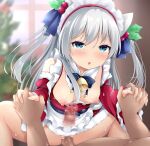  1boy 1girl azur_lane blush bottomless breasts clothes_removed cowgirl_position cross-section cum cum_in_pussy furrowed_eyebrows hammann_(azur_lane) holding_hands looking_at_viewer maccha nipples open_mouth penis pussy small_breasts spread_legs straddling uterus veins veiny_penis 