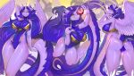  amethystdust amethystdust_(character) anthro big_breasts blue_body blue_hair bottomless breasts butt cleavage clothed clothing dragon feathered_wings feathers female gem hair hi_res purple_body solo wings 