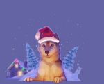  2019 ambiguous_gender animated animated_png brown_body brown_fur building canid canine canis christmas christmas_clothing christmas_headwear christmas_lights claws clothing domestic_dog feral fur fuzzle_(artist) hat head_tilt headgear headwear holidays house licking mammal paws plant santa_hat shiba_inu simple_background snow snowing snowman solo spitz tailwag tongue tongue_out tree whiskers 