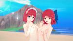  2girls highres hisui illusion illusion_soft kohaku koikatsu koikatu looking_at_viewer multiple_girls nipples nude red_hair short_hair tsukihime 