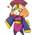  &lt;3 :3 absurd_res animal_crossing anthro blonde_hair blush blush_stickers breasts buckteeth canid canine canis capcom cleavage clothed clothing compression_artifacts cosplay darkstalkers domestic_dog female full_body fur hair happy hat hi_res hsien-ko_(darkstalkers) isabelle_(animal_crossing) japanese_text jiangshi looking_at_viewer mammal nintendo ofuda one_eye_closed open_mouth pants shih_tzu short_hair simple_background smile solo standing tanuk_kun teeth text translation_request video_games white_background white_eyes wink yellow_fur 