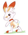  ambiguous_gender anthro big_ears blush cuddlehooves diaper lagomorph looking_at_viewer mammal nintendo one_eye_closed paws pok&eacute;mon pok&eacute;mon_(species) scorbunny solo standing teeth tongue video_games 