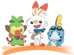  ambiguous_gender anthro feral frown grookey group lagomorph mammal nintendo one_eye_closed open_mile pok&eacute;mon pok&eacute;mon_(species) primate reptile scalie scorbunny smile sobble starter_trio video_games watakatz wink 