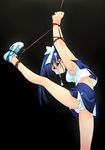  bdsm blue_hair blue_haired_girl_(murakami_suigun) bondage bound cheerleader f-ism frilled_panties frills highres murakami_suigun original panties rope shibari shoes sneakers solo twirl_baton underwear 