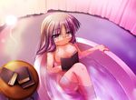  bath bathtub bespectacled book breasts convenient_leg glasses long_hair nude patchouli_knowledge purple_hair solo touhou wet zein_co1 