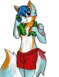  anthro arctic_wolf blue_hair canid canine canis clothing drying falcon_woodwere hair hi_res kevgonzalez95 looking_at_viewer male mammal one_eye_closed post_shower red_eyes smile solo towel towel_around_neck underwear wolf 