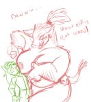  anthro big_breasts breasts clothed clothing domination duo elf erection erection_under_clothing female female_domination hi_res humanoid humanoid_on_anthro male male/female mammal orc ravencomb21 size_difference suid suina sus_(pig) wild_boar 