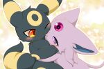  ambiguous/ambiguous ambiguous_gender black_body blush canid crystal duo eeveelution espeon felid female_(lore) feral feral_on_feral fur hair hi_res hirochanu hug licking licking_lips male_(lore) mammal markings nintendo one_eye_closed open_mouth orange_eyes pink_body pink_eyes pink_fur pink_hair pok&eacute;mon pok&eacute;mon_(species) romantic_couple semi-anthro tongue tongue_out umbreon video_games yellow_markings 