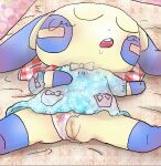  blush bodily_fluids clitoris clothing drooling female feral genitals minun nintendo open_mouth panties pok&eacute;mon pok&eacute;mon_(species) pussy saliva sleeping solo spread_legs spreading trashtragon underwear video_games 