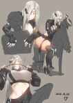  1boy 1girl absurdres alchemist_(girls_frontline) blindfold boots bound bound_ankles bound_wrists breasts commission dated eyepatch faceless faceless_male facial_hair femdom fingerless_gloves gag girls_frontline gloves grin hair_over_one_eye headgear heart highres large_breasts long_hair navel on_chair open_clothes open_shirt riding_crop sangvis_ferri short_hair silver_hair sitting sitting_on_person smile straddling straight_hair thick_thighs thigh_boots thighhighs thighs tied_to_chair triangle_bullet yellow_eyes 