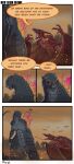  absurd_res alorix ammyzilla_(alorix) chiropteran comic dialogue female feral godzilla godzilla_(series) hi_res kaiju legendary_pictures male mammal monster pteropodid reptile rodan_(toho) scalie toho 