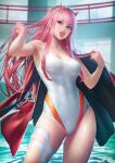  darling_in_the_franxx garter horns nudtawut_thongmai swimsuits wet zero_two_(darling_in_the_franxx) 