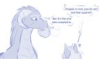  anthro blue_and_white dialogue digital_media_(artwork) dragon english_text feral horn infinitedge2u karen_taverndatter madam_reni_(twokinds) monochrome mrs._nibbly text thought_bubble trio twokinds vore webcomic 
