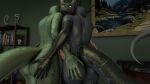  16:9 2021 2_horns 3d_(artwork) 4k absurd_res anthro big_butt book breasts butt digital_media_(artwork) dildo dragon dragon_(petruz) female green_body green_scales grey_body grey_eyes grey_scales group group_hug hand_on_butt happy hi_res horn hug huge_filesize inside lizard lizard_(petruz) nails non-mammal_breasts nude painting plantigrade pupils raised_tail reptile scaleddelta scales scalie sex_toy shelf slit_pupils smile source_filmmaker statuette teeth trio widescreen 