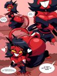  &lt;3 absurd_res all_fours big_butt breasts butt crossed_arms demon demon_humanoid dialogue female helluva_boss hi_res huge_butt humanoid millie_(vivzmind) not_furry red_body solo superspoe thick_thighs 