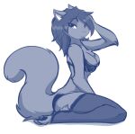  anthro bra breasts clothed clothing digital_media_(artwork) eyebrows eyelashes feet female fingers fur hair hi_res infinitedge2u kneeling looking_at_viewer mammal panties pinup pose rodent sciurid solo toes underwear 