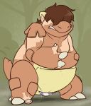  binturongboy brown_body brown_hair claws digital_media_(artwork) egg female feral finger_claws fused_fingers hair hi_res human human_to_feral kangaskhan mammal mid_transformation nintendo oviposition pok&eacute;mon pok&eacute;mon_(species) pregnant semi-anthro simple_background solo species_transformation toe_claws transformation video_games white_claws 