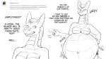  2018 5_fingers abdominal_bulge after_vore anthro anthro_pred ask_blog belly big_belly black_and_white breasts bubble burping claws dialogue digital_media_(artwork) dragon embra_(fidchellvore) english_text eyelashes featureless_breasts female female_pred fidchellvore finger_claws fingers front_view hand_on_hip holding_object monochrome multiple_scenes navel non-mammal_breasts nude onomatopoeia oral_vore reptile rumbling_stomach scales scalie sketch soft_vore solo sound_effects struggling text tumblr unseen_character vore wide_hips 