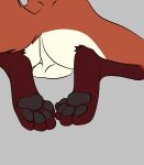  aaron_olin_(celticfox) anthro backsack balls butt canid canine celticfox feet foot_focus fox fur genitals grey_background hi_res male mammal orange_body orange_fur pawpads paws rear_view simple_background solo white_body white_fur 