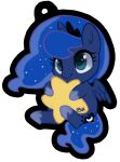  2013 alpha_channel blue_body blue_hair chibi cutie_mark equid equine eyelashes feathered_wings feathers friendship_is_magic green_eyes hair horn looking_up mammal my_little_pony princess_luna_(mlp) simple_background smile solo suikuzu transparent_background winged_unicorn wings 