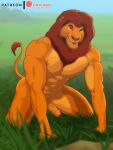  2021 abs anthro anthrofied biceps black_lips chicobo disney erection felid foreskin genitals hi_res humanoid_genitalia humanoid_penis lion lips looking_at_viewer male mammal mane mufasa muscular muscular_anthro muscular_male navel nipples open_mouth outside pantherine patreon pecs penis solo the_lion_king uncut vein veiny_penis whiskers 