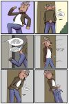  building cervid cervine comic door english_text hi_res house justin_(study_partners) male mammal masturbation red_deer running solo study_partners text thunderouserections young 