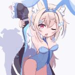  animal_ears fuwawa_abyssgard hair_ornament hairclip holoadvent hololive hololive_english long_hair long_sleeves pink_eyes pixel_art playboy_bunny potato7192 tail wolf_ears wolf_tail yawning 