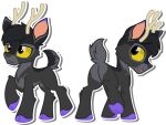 alpha_channel antlers black_body black_ears black_fur black_nose black_tail brown_eyes cloven_hooves deer fan_character feral friendship_is_magic fur grey_body grey_ears grey_fur grey_tail hasbro head_tuft hi_res hooves horn male mammal mouth_closed multicolored_body multicolored_ears multicolored_fur multiple_images my_little_pony open_mouth outline pink_inner_ear pink_tongue purple_hooves raised_leg scut_tail sherathoz short_tail simple_background snout solo tail tan_antlers tongue transparent_background tuft two_tone_body two_tone_ears two_tone_fur two_tone_tail underhoof white_outline yellow_sclera