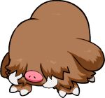  animal_focus boar brown_hair covered_eyes kawaanago lowres no_humans pig_nose piloswine pokemon pokemon_(creature) tusks 