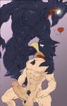 &lt;3 2020 anthro avian ball_tuft balls big_penis bird chest_tuft corvid corvus_(genus) crow duo fellatio fumikage_tokoyami genitals glans hi_res humanoid_genitalia humanoid_penis male male/male my_hero_academia nipples nude oral oscine passerine penile penis pubes sex tuft utx-shapeshifter vein veiny_penis