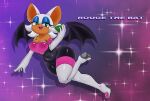 absurd_res anthro armor bat bodysuit breastplate breasts chaos_emerald cleavage clothed clothing female flying gem gloves handwear hi_res jollysart looking_at_viewer mammal rouge_the_bat sega skinsuit smile solo sonic_the_hedgehog_(series) spandex_suit tight_clothing