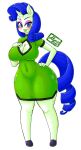 2023 alternate_universe alyrise anthro anthrofied asian_clothing blue_eyes blue_hair breasts chinese_clothing chinese_dress cjk_character cjk_character_on_clothing cleavage cleavage_cutout clothed clothing dress east_asian_clothing equid equine eyeshadow female friendship_is_magic fur green_body green_fur green_lipstick hair hand_on_breast hasbro hi_res hooves horn lipstick makeup mammal my_little_pony navel_outline rarity_(mlp) simple_background smile solo unicorn white_background wide_hips