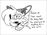 1-bit 4:3 anthro black_and_white black_border border canid canine dialogue english_text female fox looking_at_viewer mammal monochrome pepper_(sketchytoasty) sketch sketchytoasty solo talking_to_viewer text