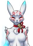  anthro breasts bust_portrait canid canine digimon digimon_(species) featureless_breasts female fox furball_(artist) mammal obanmon portrait solo 