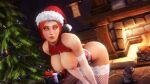 16:9 3d_(artwork) 4k absurd_res armwear assumi bent_over big_breasts big_butt blizzard_entertainment breasts butt canid canine canis christmas christmas_clothing christmas_headwear christmas_tree clothing digital_media_(artwork) exposed_breasts female feral fireplace fishnet fishnet_armwear fishnet_legwear hair hat headgear headwear hi_res holidays human legwear mammal nipples noname55 plant red_eyes red_hair santa_hat solo source_filmmaker tree warcraft white_body white_skin widescreen wolf