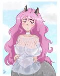  animated annette_(oc) blush brown_body brown_fur centaur equid equid_taur female fur hair humanoid_taur mammal mammal_taur pink_eyes pink_hair saiko-pyon_(artist) signature smile solo taur 