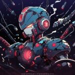  adapted_costume armor artist_name blopa-inf cable commentary_request glowing glowing_eyes highres mega_man_(series) mega_man_x_(series) no_humans red_eyes robot shoulder_armor smoke twitter_username x_(mega_man) 