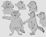 2024 anthro belly clothing male mammal model_sheet moobs nipples osos procyonid raccoon simple_background slightly_chubby solo underwear
