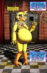2024 absurd_res animatronic anthro avian beak belly belly_expansion bib bird breasts cheese chica_(fnaf) chicken dairy_products deep_navel dialogue digital_media_(artwork) door eating english_text expansion feathers featureless_breasts fingers five_nights_at_freddy&#039;s food galliform gallus_(genus) hi_res machine malfunction navel open_mouth overweight overweight_anthro pepperoni pepperoni_pizza phasianid pink_eyes pizza pizza_slice robot scottgames sloshing_belly smoke sparks speech_bubble stuffing text viroveteruscy weight_gain weight_gain_drive yellow_body yellow_feathers